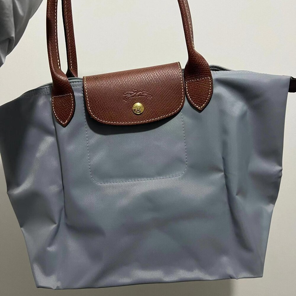 Classic Medium Grey Longchamp Canvas Bag